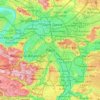 Mapa topográfico Paris, altitude, relevo