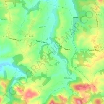 Mapa topográfico Ithorots, altitude, relevo