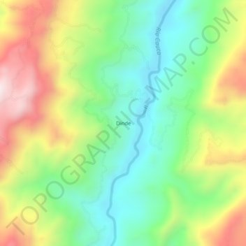 Mapa topográfico Dinde, altitude, relevo