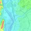 Mapa topográfico Bourg-lès-Valence, altitude, relevo