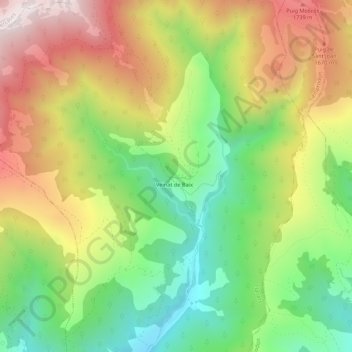 Mapa topográfico Feitús, altitude, relevo