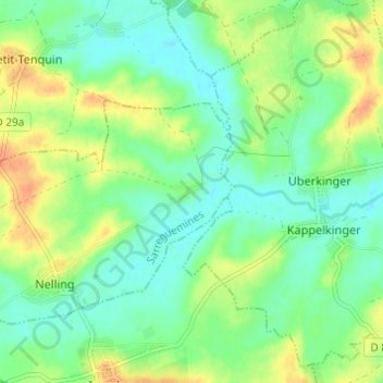 Mapa topográfico Petit Rohrbach, altitude, relevo