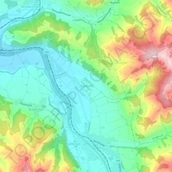 Mapa topográfico Ranflüh, altitude, relevo