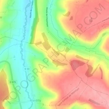 Mapa topográfico Chemin de l'Érable, altitude, relevo