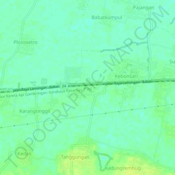 Mapa topográfico Paji, altitude, relevo