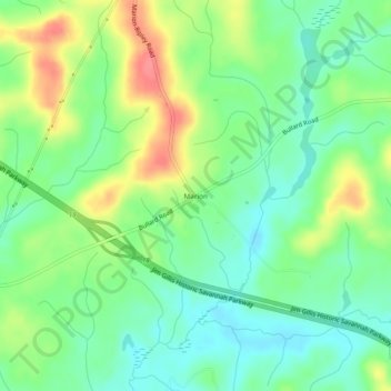 Mapa topográfico Marion, altitude, relevo