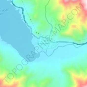 Mapa topográfico Tembladera, altitude, relevo