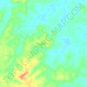 Mapa topográfico Mayang Sari, altitude, relevo