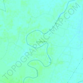 Mapa topográfico Sonbhadra, altitude, relevo