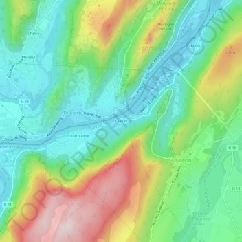 Mapa topográfico Le Port, altitude, relevo