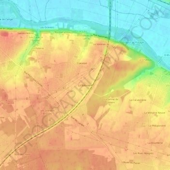 Mapa topográfico La Babinière, altitude, relevo
