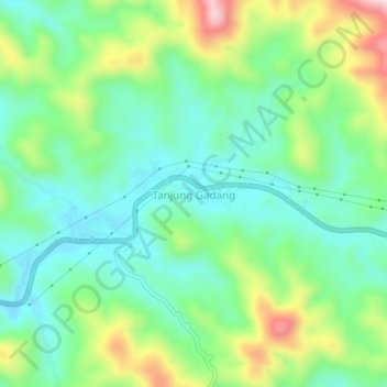 Mapa topográfico Tanjung Gadang, altitude, relevo