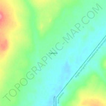 Mapa topográfico Caetano, altitude, relevo