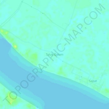 Mapa topográfico Teluk Dalam, altitude, relevo