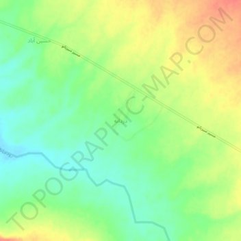 Mapa topográfico Dordaneh, altitude, relevo
