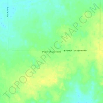 Mapa topográfico Plan de Guadalupe, altitude, relevo