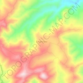 Mapa topográfico Fatumnasi, altitude, relevo