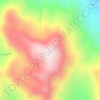 Mapa topográfico Mount Amos, altitude, relevo