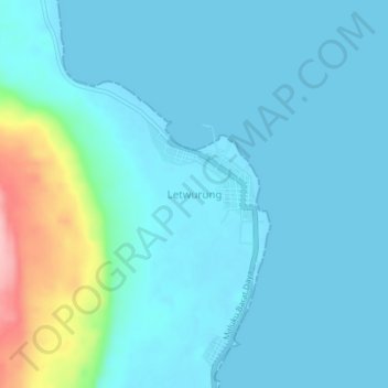 Mapa topográfico Letwurung, altitude, relevo