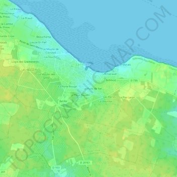 Mapa topográfico La Fontaine, altitude, relevo