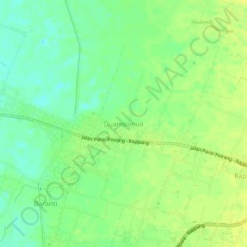 Mapa topográfico Duampanua, altitude, relevo