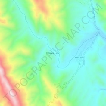 Mapa topográfico Estancia Ucuri, altitude, relevo