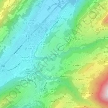 Mapa topográfico Le Villaret, altitude, relevo