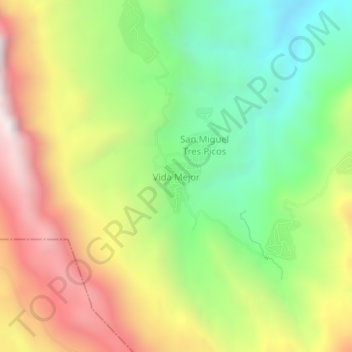 Mapa topográfico Vida Mejor, altitude, relevo