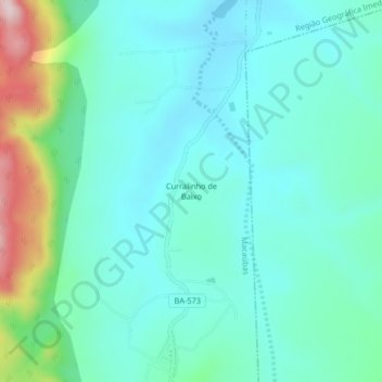 Mapa topográfico Curralinho de Baixo, altitude, relevo