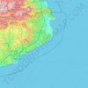 Mapa topográfico Costa Brava, altitude, relevo