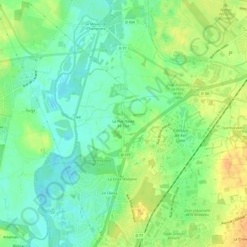 Mapa topográfico La Rue Haute de Cicé, altitude, relevo