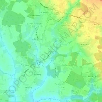 Mapa topográfico Foichot, altitude, relevo