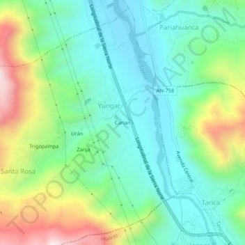 Mapa topográfico Carian, altitude, relevo