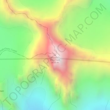 Mapa topográfico Monarch Mountain, altitude, relevo