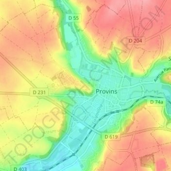 Mapa topográfico Ville-haute, altitude, relevo