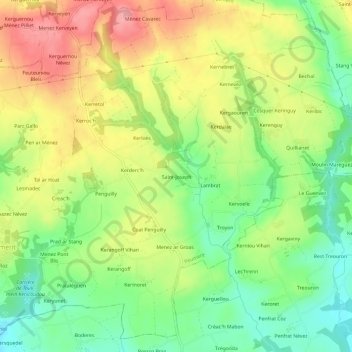 Mapa topográfico Saint-Joseph, altitude, relevo