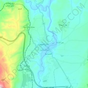 Mapa topográfico Jisr ash-Shugur, altitude, relevo