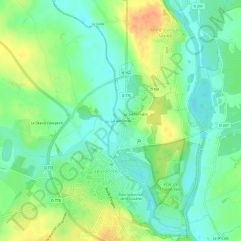 Mapa topográfico La Barillerie, altitude, relevo