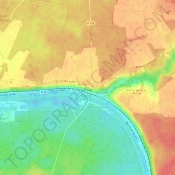 Mapa topográfico Les Grillons, altitude, relevo