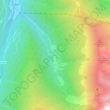 Mapa topográfico Gleyzin, altitude, relevo
