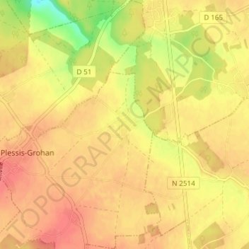 Mapa topográfico Les Ervolus, altitude, relevo