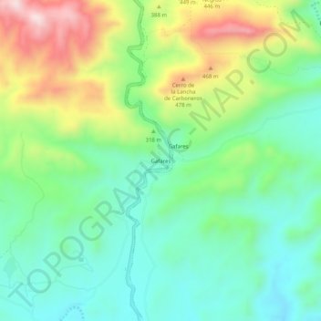 Mapa topográfico Gafares, altitude, relevo