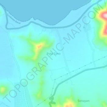 Mapa topográfico Poto Tano, altitude, relevo