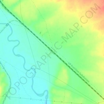 Mapa topográfico Bryan, altitude, relevo