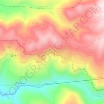 Mapa topográfico Ad-Daliya, altitude, relevo