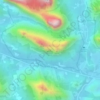 Mapa topográfico Pedra do Camelo, altitude, relevo
