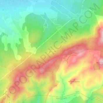 Mapa topográfico Cabassude, altitude, relevo