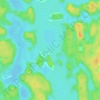 Mapa topográfico Go Home Lake, altitude, relevo