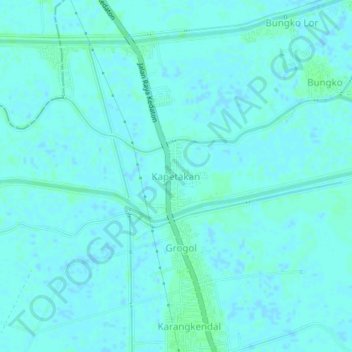 Mapa topográfico Kapetakan, altitude, relevo