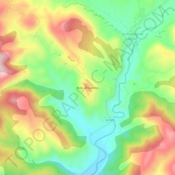 Mapa topográfico Roda de Isábena, altitude, relevo